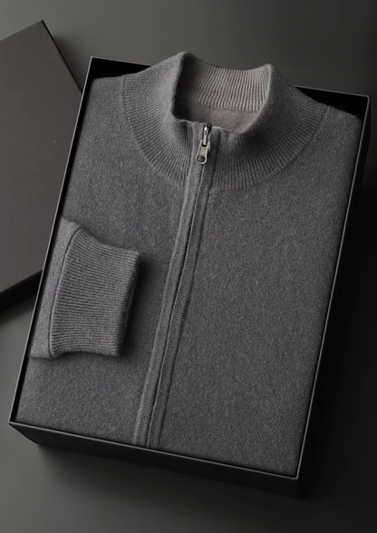 Pure Extra-Fine Merino Wool Zip Cardigan, view 10