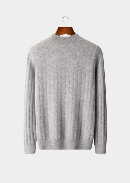 Pure Extra-Fine Merino Wool Textured Mockneck, view 2