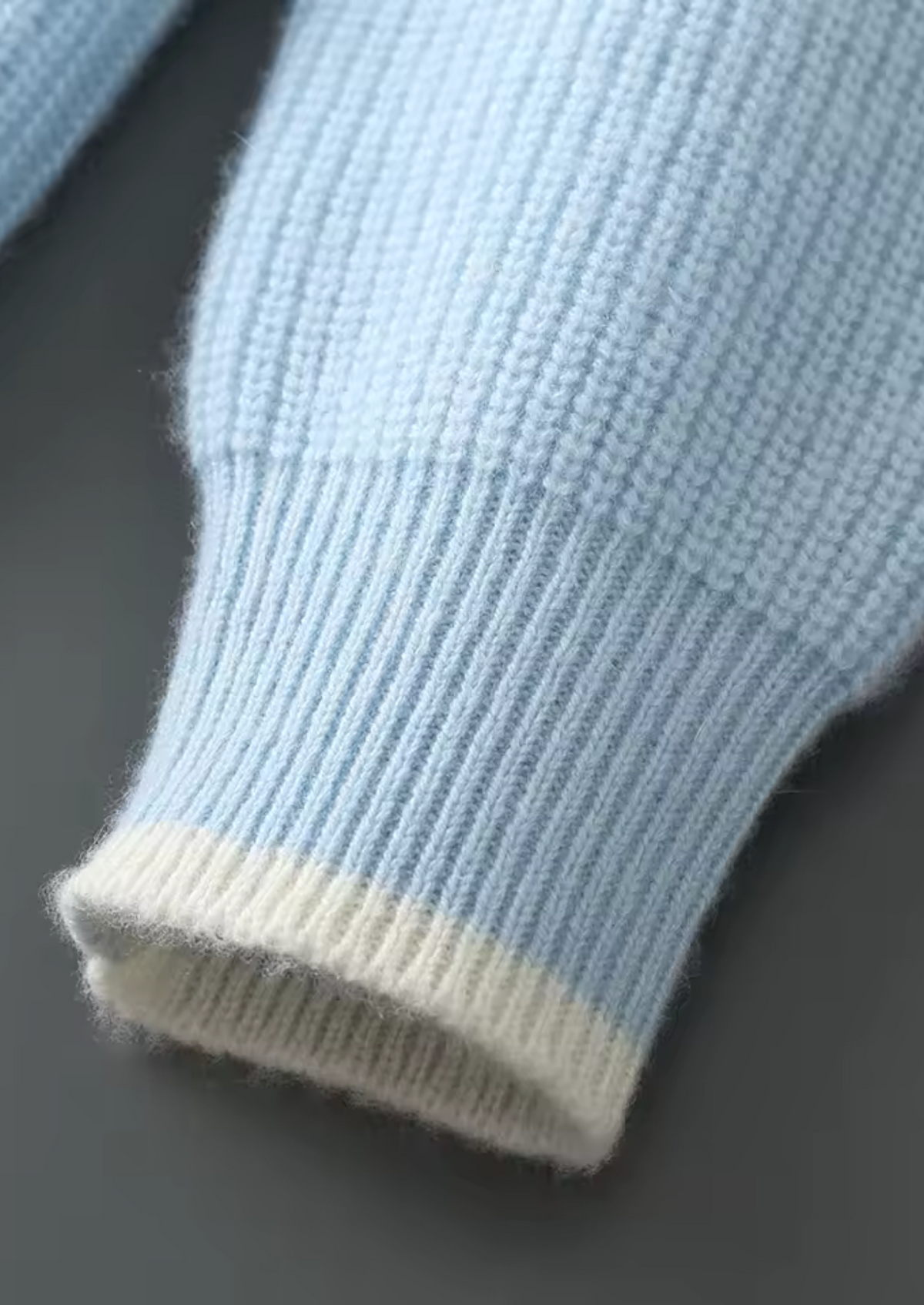 Pure Extra-Fine Merino Wool Two Tone Crewneck, view 10