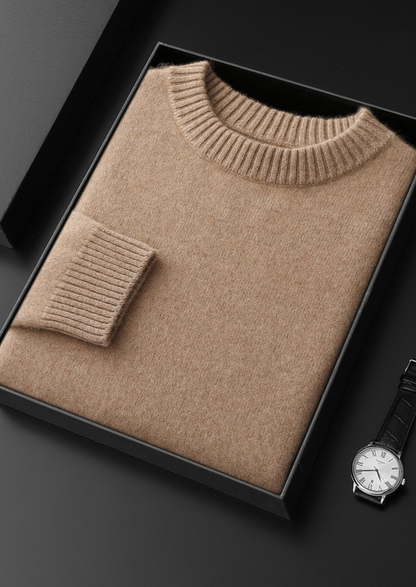 Pure Cashmere Beige Essential Crewneck, view 3