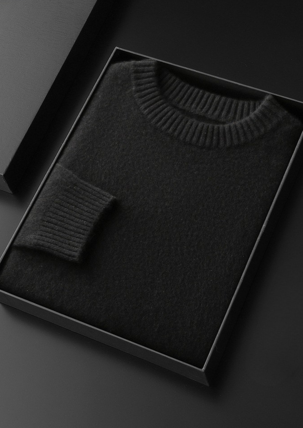 Pure Cashmere Black Essential Crewneck, view 2