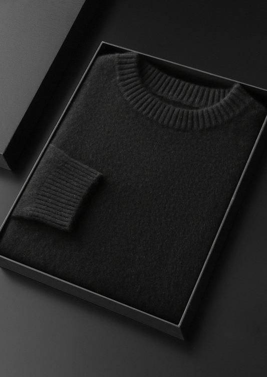 Pure Cashmere Black Essential Crewneck, view 2