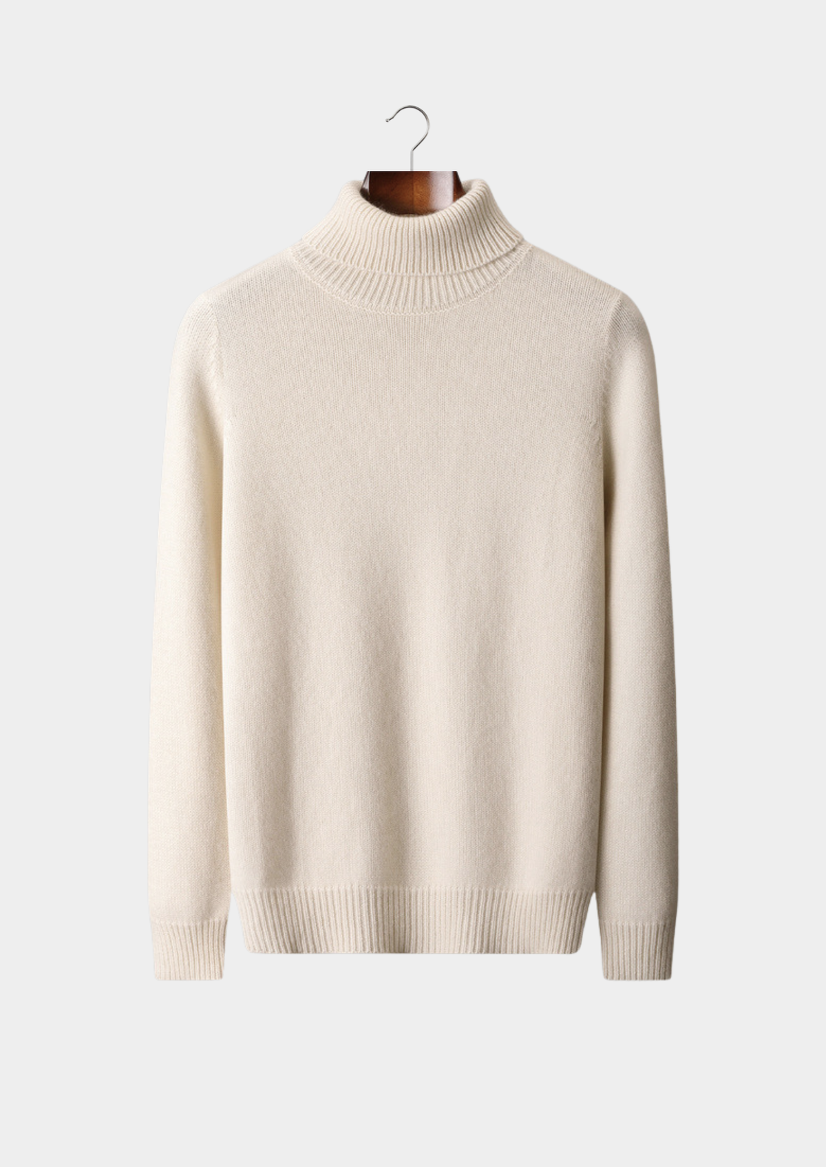 Pure Cashmere Ivory Essential Rollneck, view 1