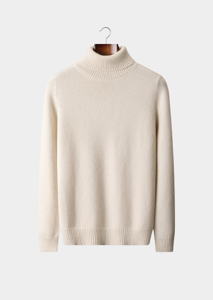 Pure Cashmere Ivory Essential Rollneck, view 1