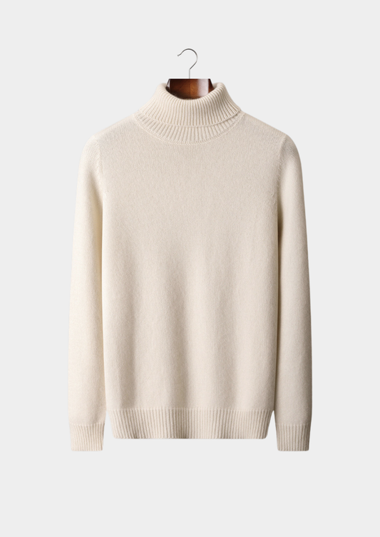 Pure Cashmere Ivory Essential Rollneck, view 1