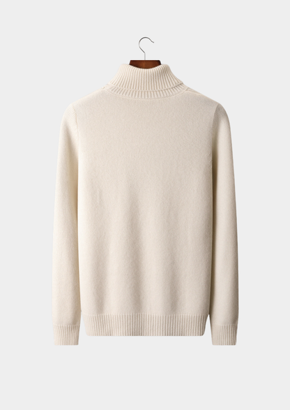 Pure Cashmere Ivory Essential Rollneck, view 2