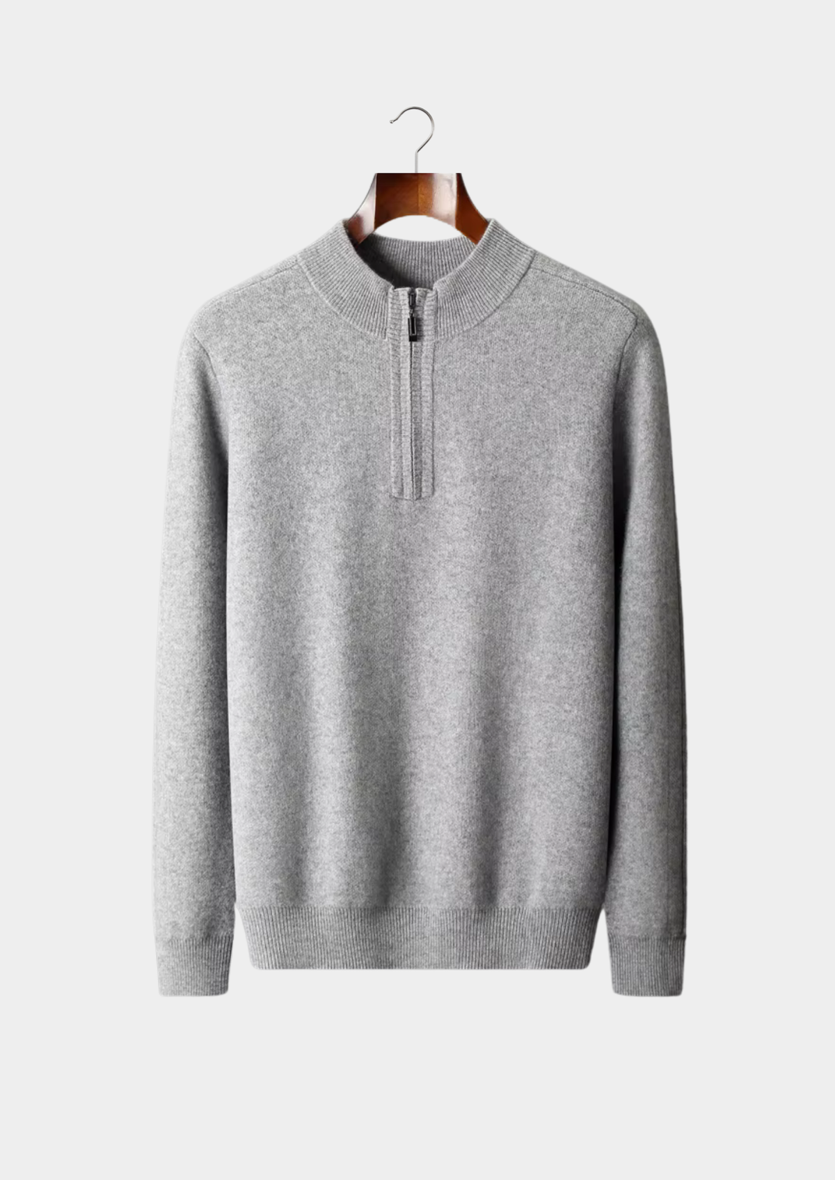 Premium Cashmere Essential Half-Zip Sweater, view 1