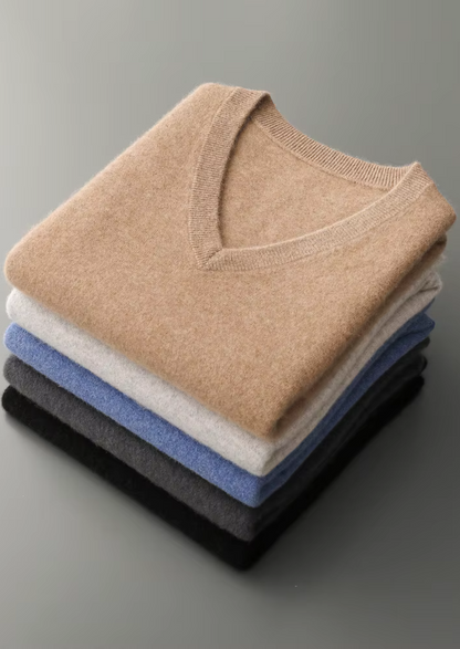 Pure Extra-Fine Merino Wool V-Neck Vest, view 16