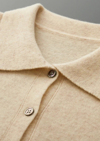 Pure Extra-Fine Merino Wool Polo Cardigan, view 7