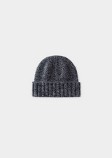 Bonnet Traiano en cachemire anthracite chiné