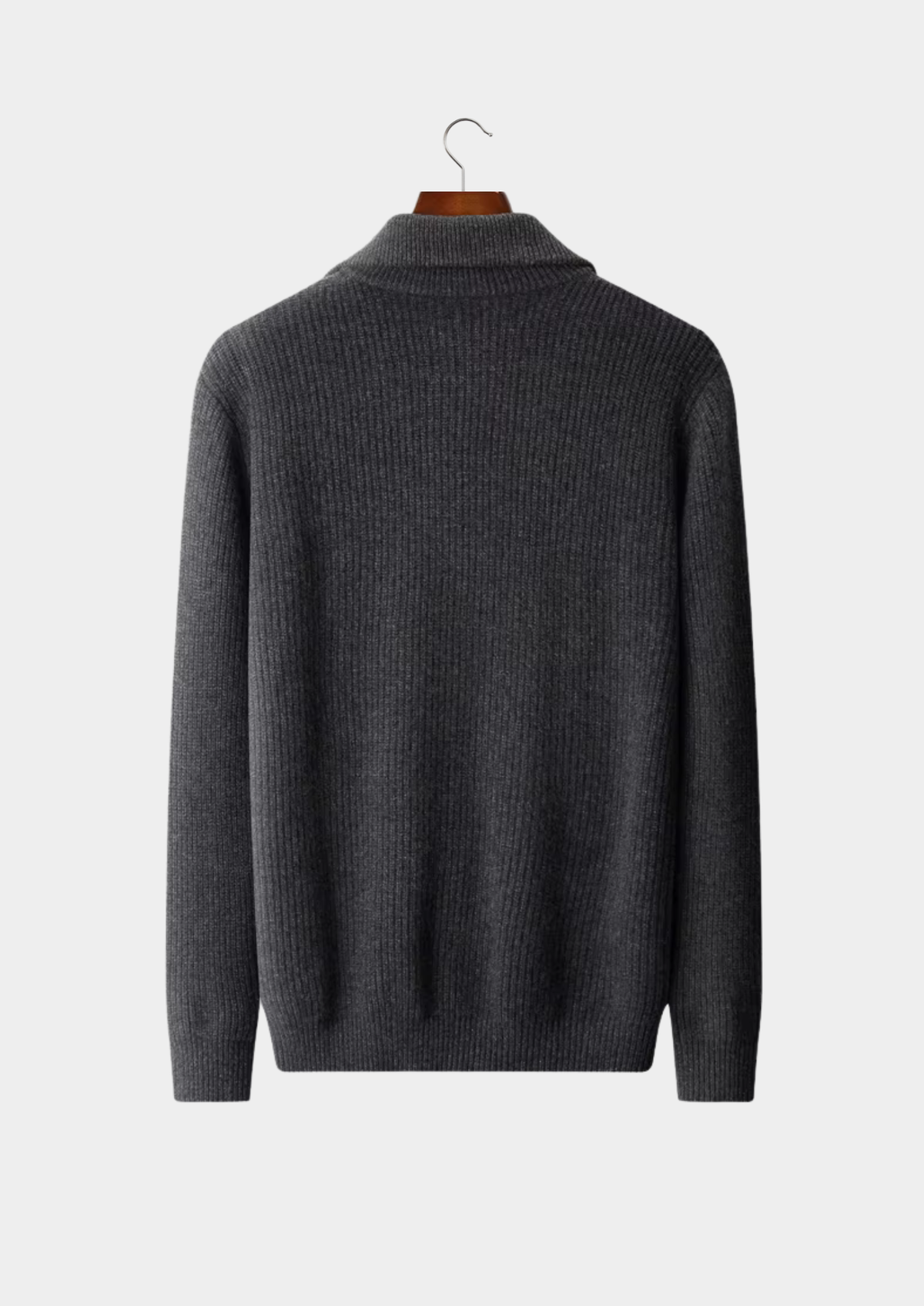 Pure Extra-Fine Merino Wool Funnel Neck Dual Zip Cardigan, view 2