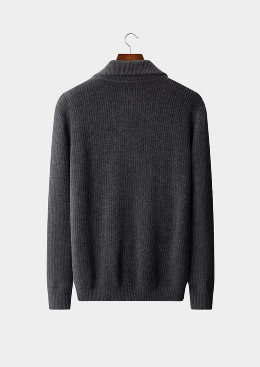 Pure Extra-Fine Merino Wool Funnel Neck Dual Zip Cardigan, view 2