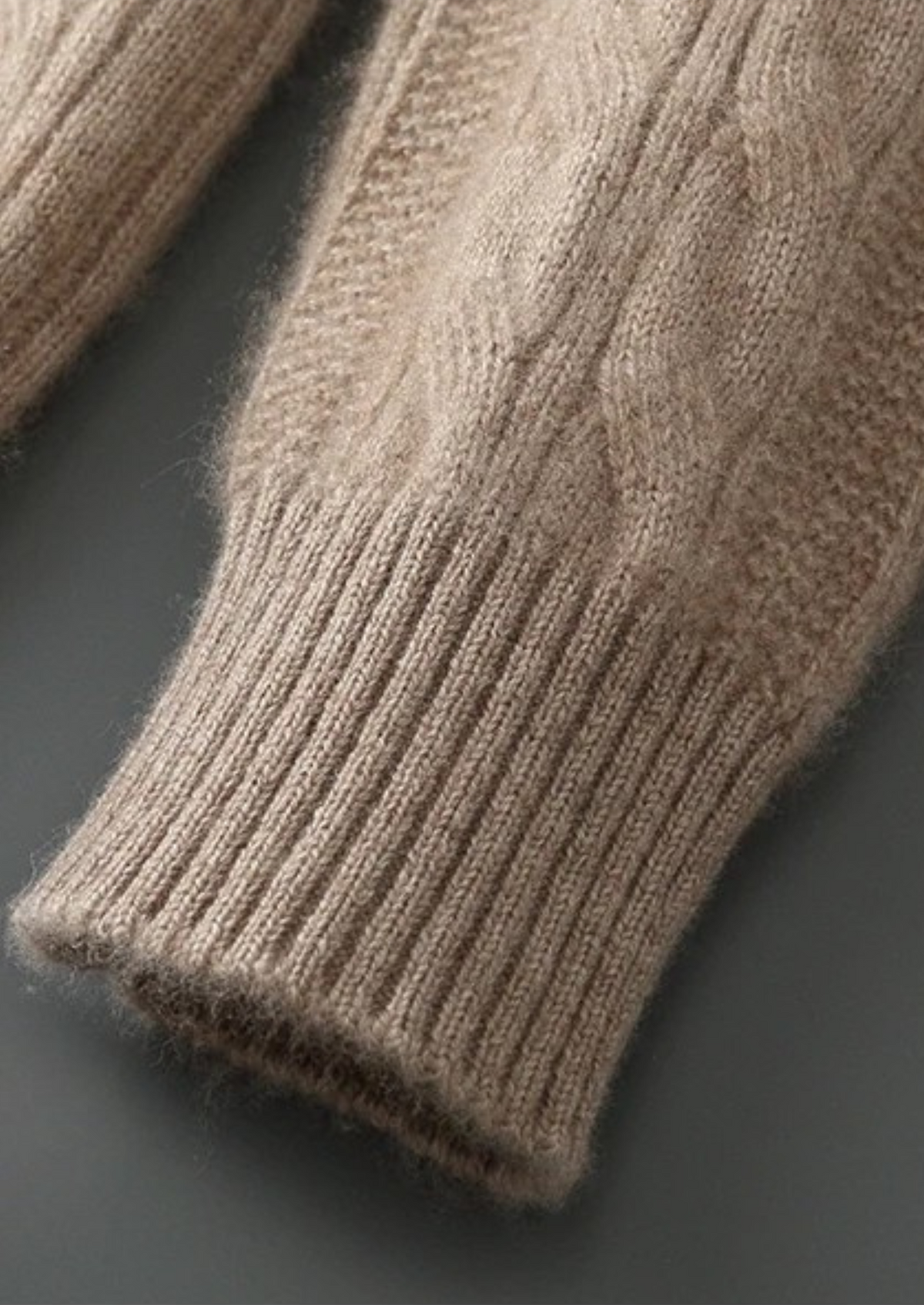 Pure Extra-Fine Merino Wool Cable Crewneck, view 7