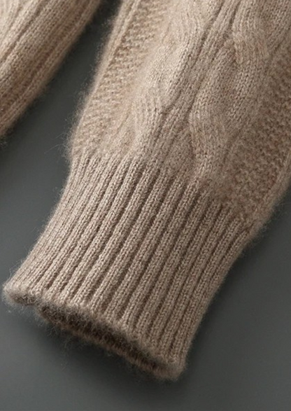 Pure Extra-Fine Merino Wool Cable Crewneck, view 7