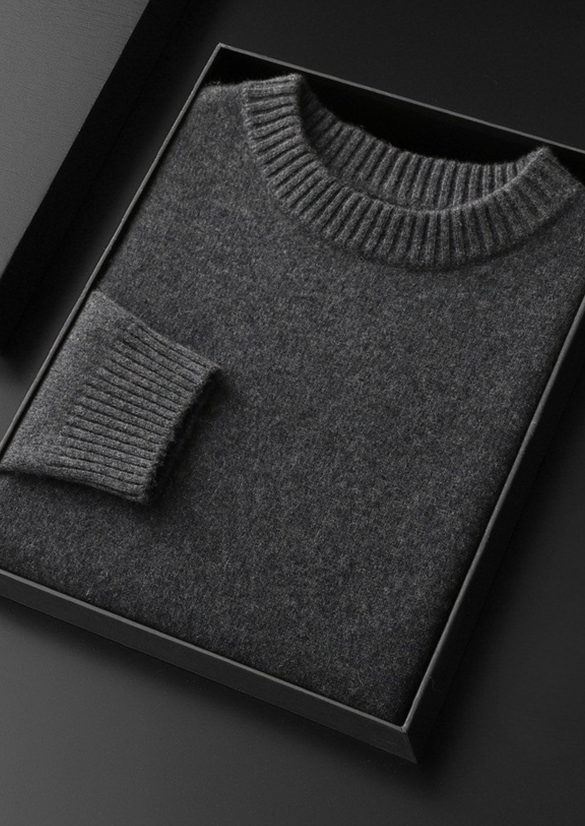 Pure Cashmere Dark Gray Essential Crewneck, view 2