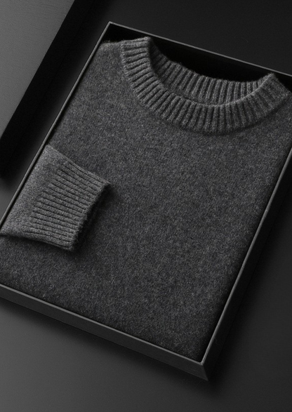 Pure Cashmere Dark Gray Essential Crewneck, view 2