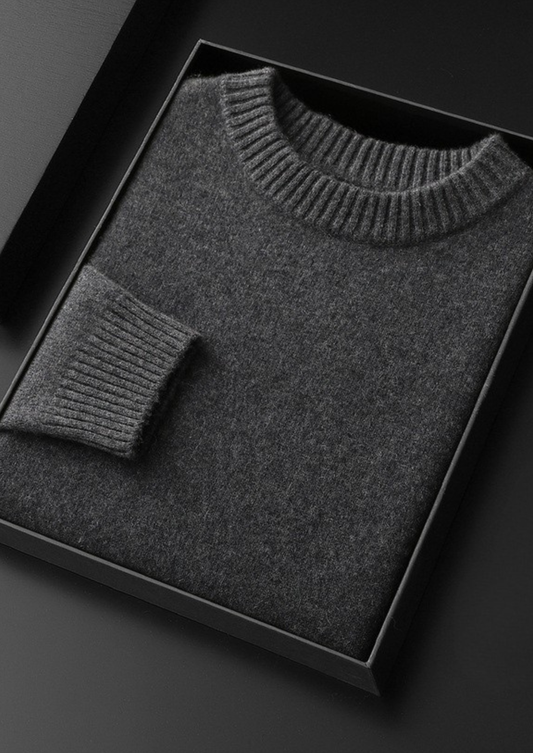 Pure Cashmere Dark Gray Essential Crewneck, view 2