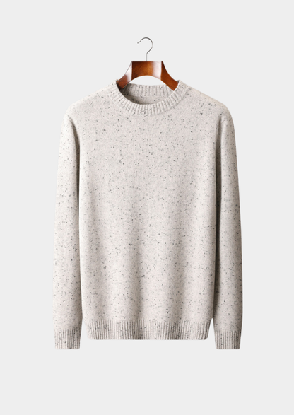 Pure Cashmere White Nepped Essential Crewneck, view 1