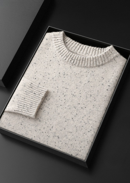 Pure Cashmere White Nepped Essential Crewneck, view 2