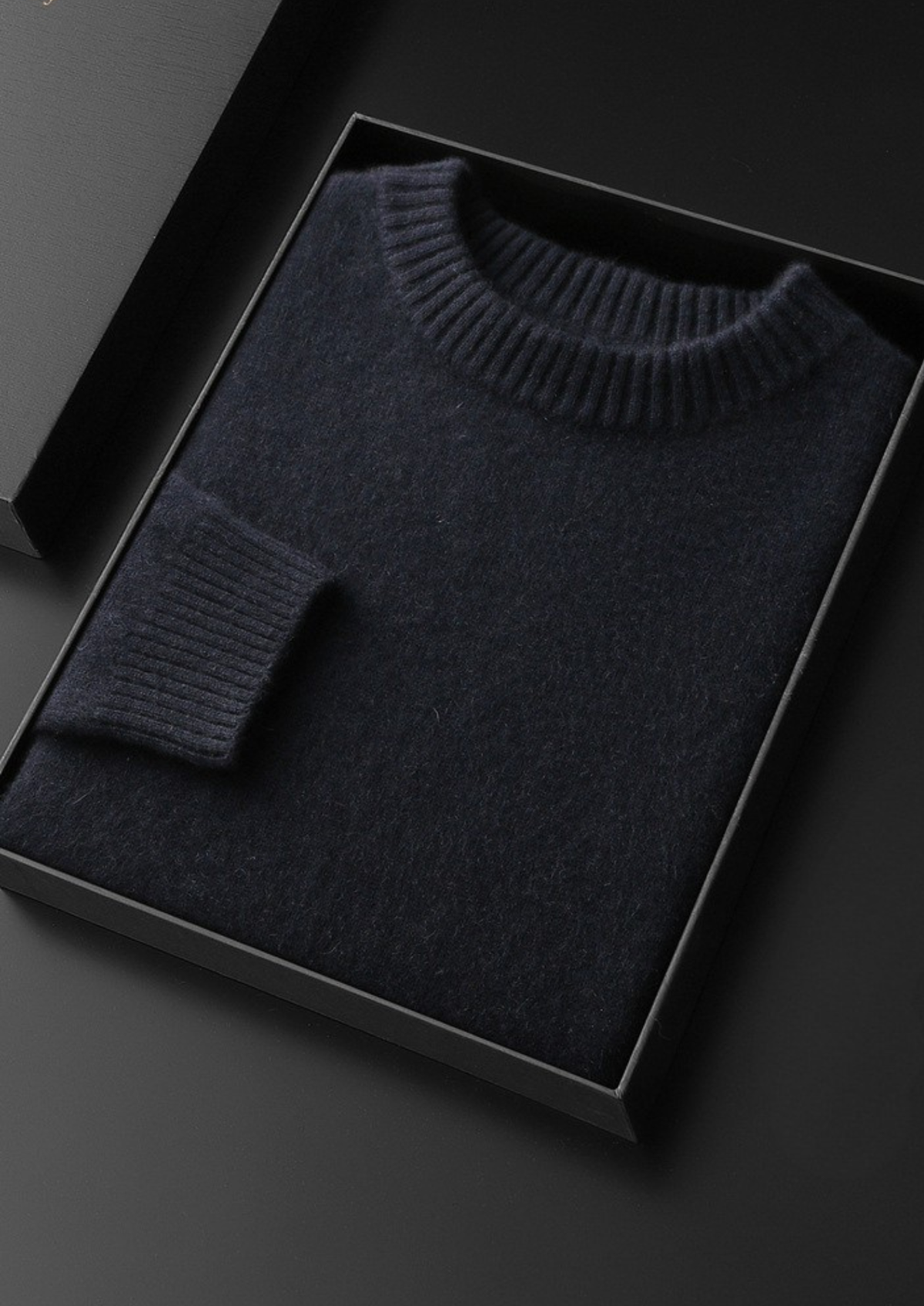 Pure Cashmere Navy Blue Essential Crewneck, view 2