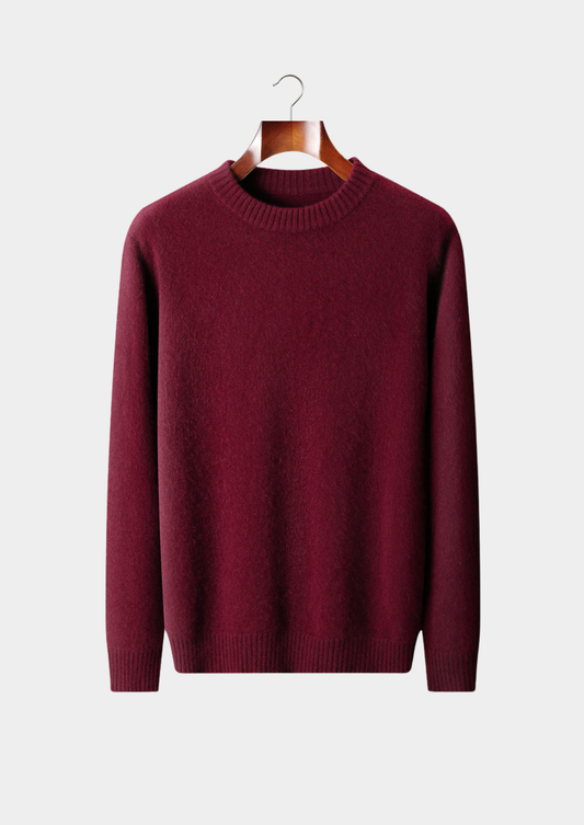 Pure Cashmere Burgundy Essential Crewneck, view 1