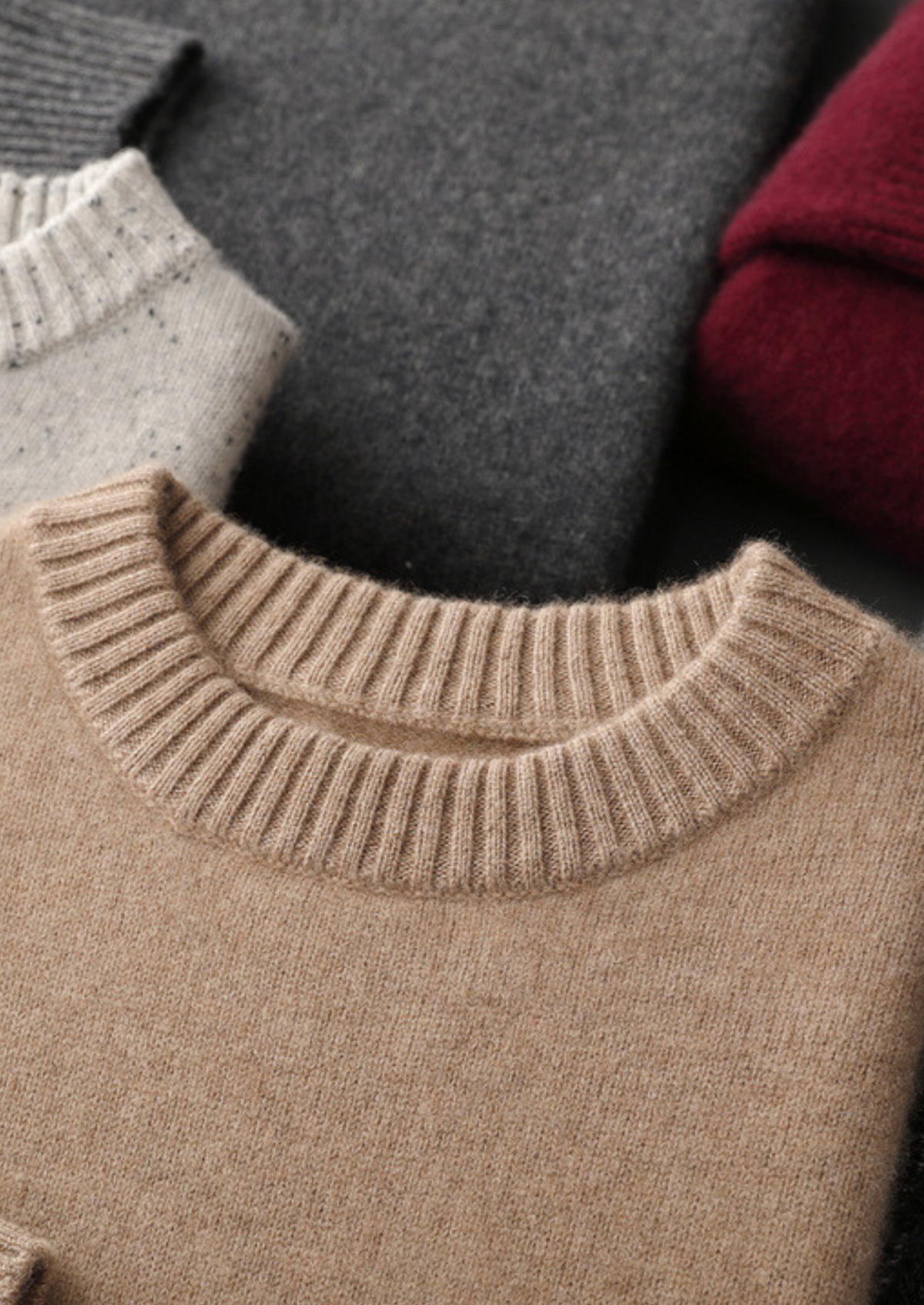 Pure Cashmere Dark Gray Essential Crewneck, view 3
