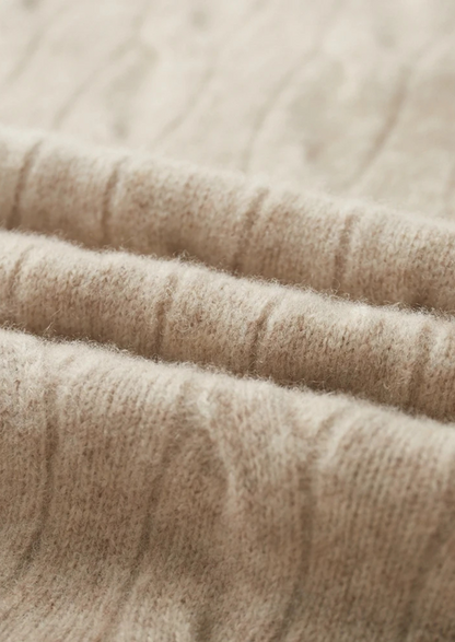Pure Extra-Fine Merino Wool Cable Half Zip, view 8