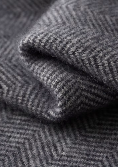 Pure Extra-Fine Merino Wool Gray Herringbone Set, view 8