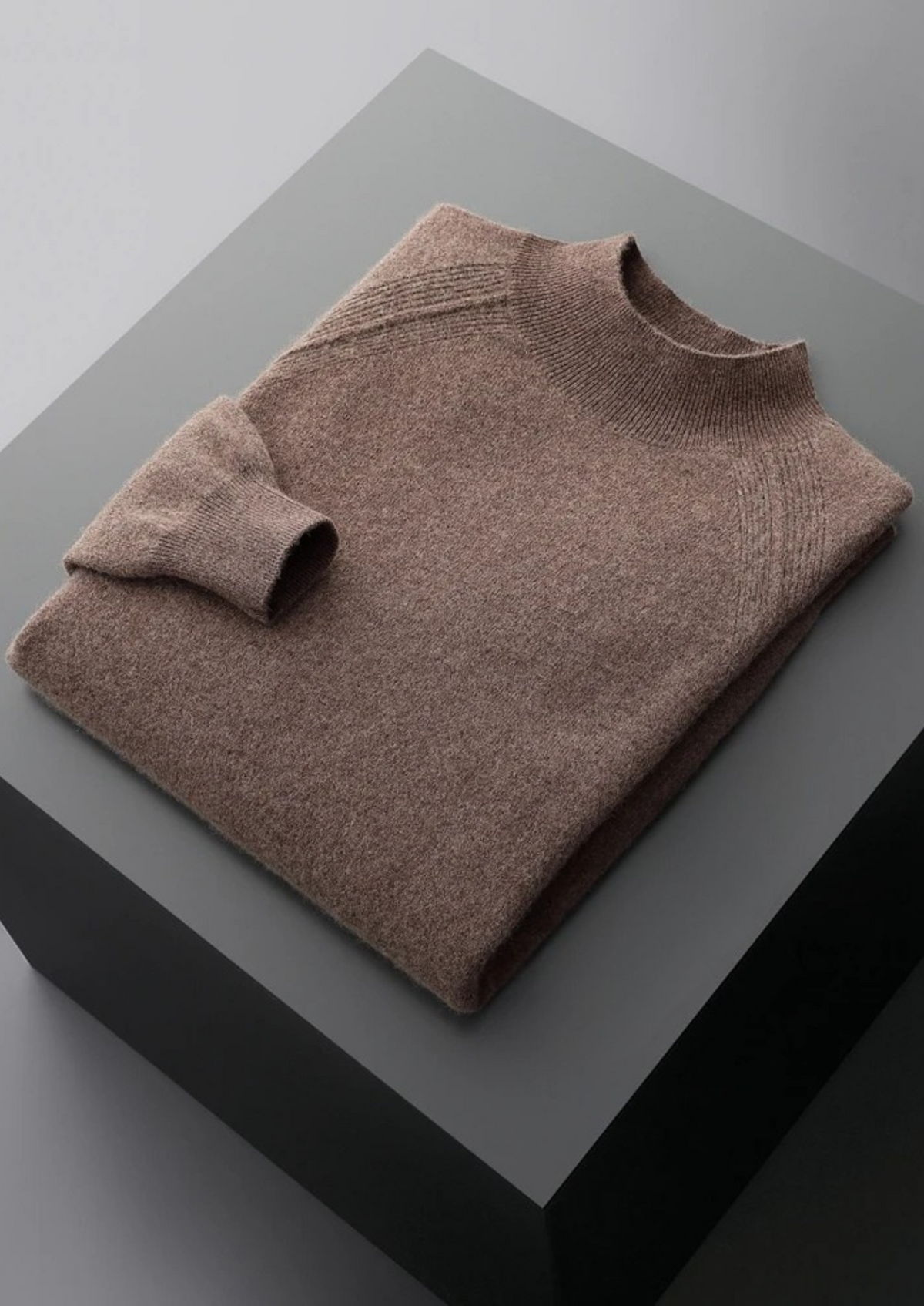 Pure Extra-Fine Merino Wool Raglan Mockneck, view 11