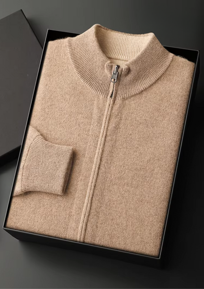 Pure Extra-Fine Merino Wool Zip Cardigan, view 12