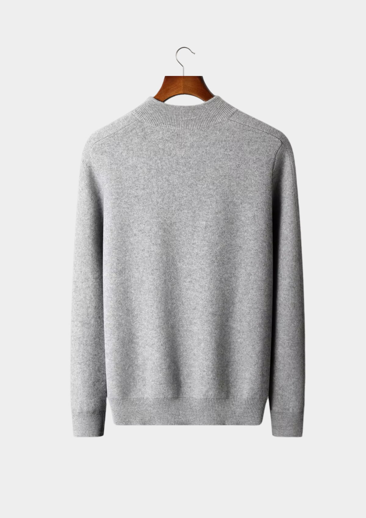Premium Cashmere Essential Half-Zip Sweater, view 2
