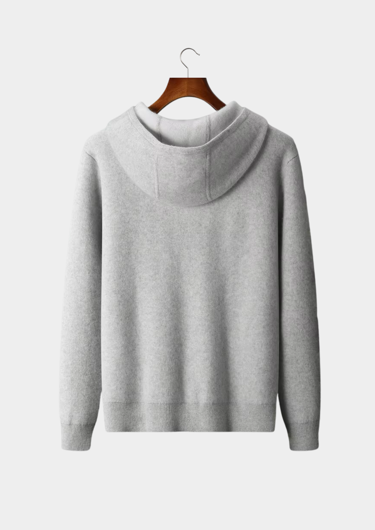 Premium Cashmere Two Tone Zipper Hoodie, view 2