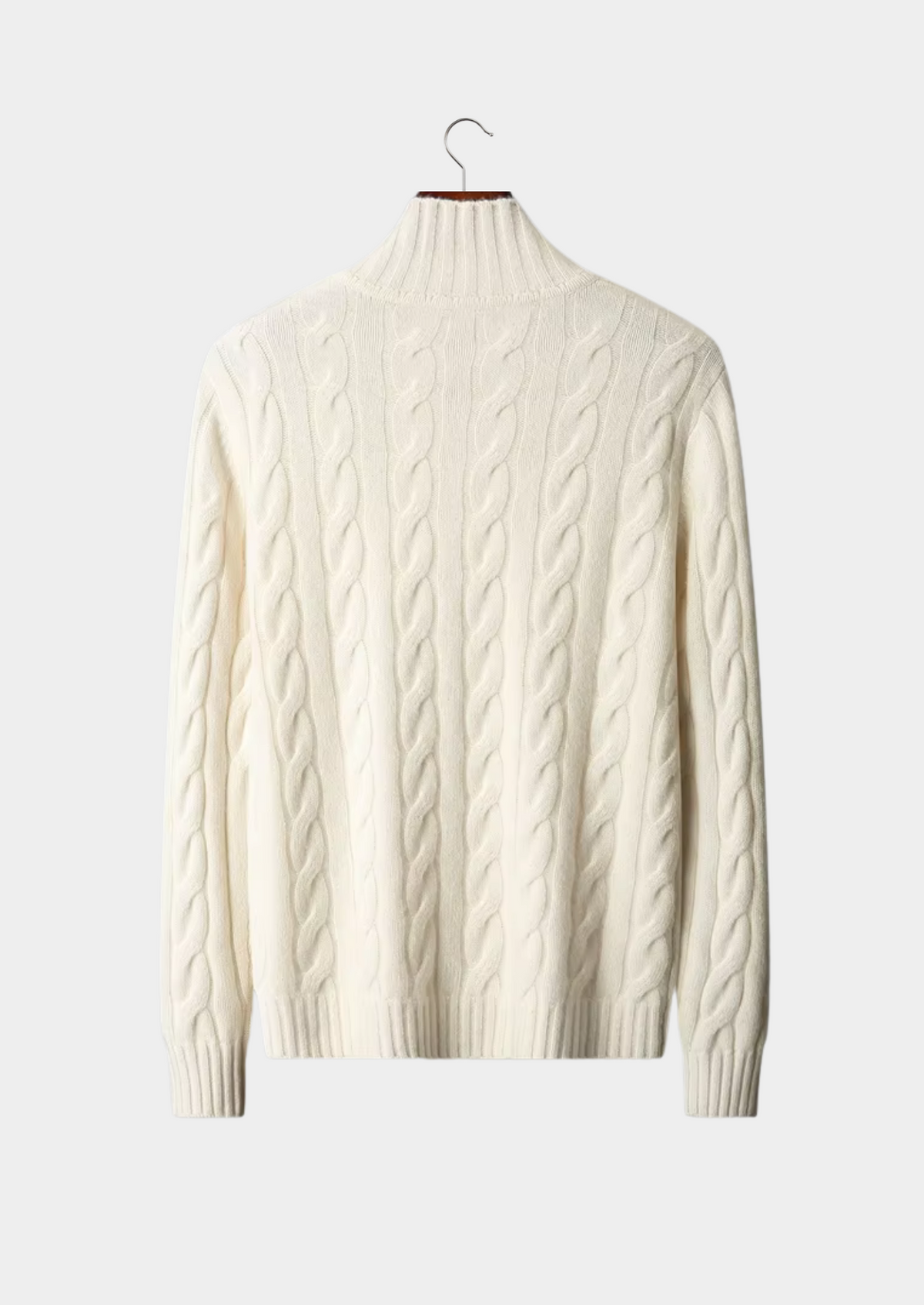 Pure Extra-Fine Merino Wool Dual-Zip Cable Cardigan, view 2