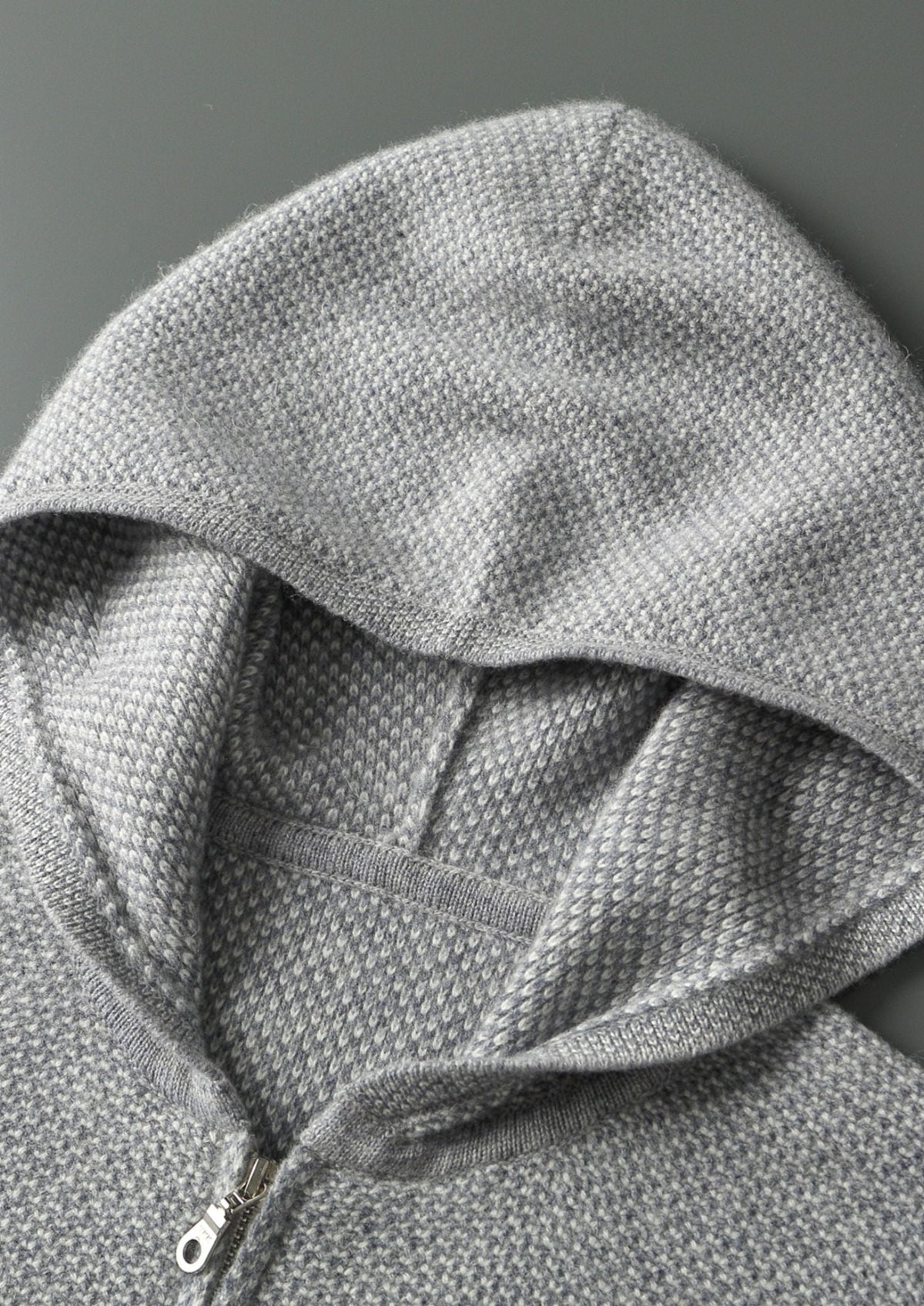 Pure Extra-Fine Merino Wool Light Gray Jaquard Set, view 8