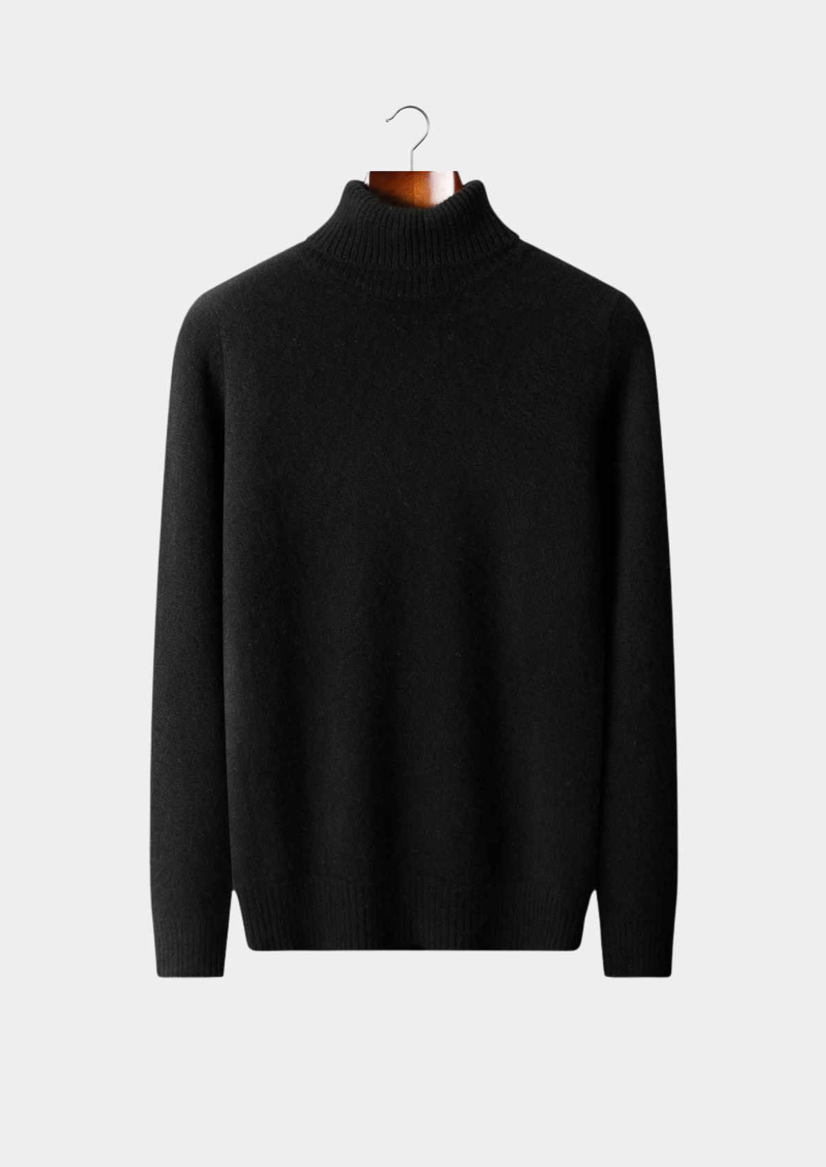 Pure Cashmere Black Essential Rollneck, view 1