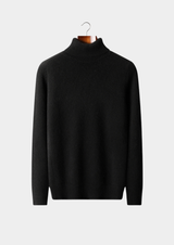 Pull col roulé essentiel en pur cachemire noir