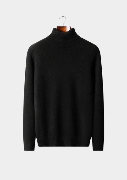 Pure Cashmere Black Essential Rollneck, view 1