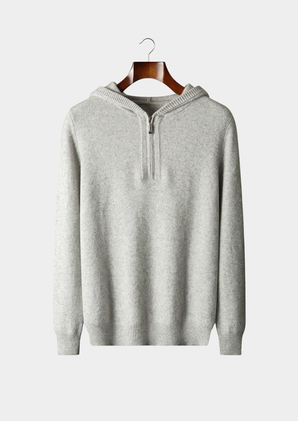 Pure Extra-Fine Merino Wool Quarter-Zip Hoodie, view 12