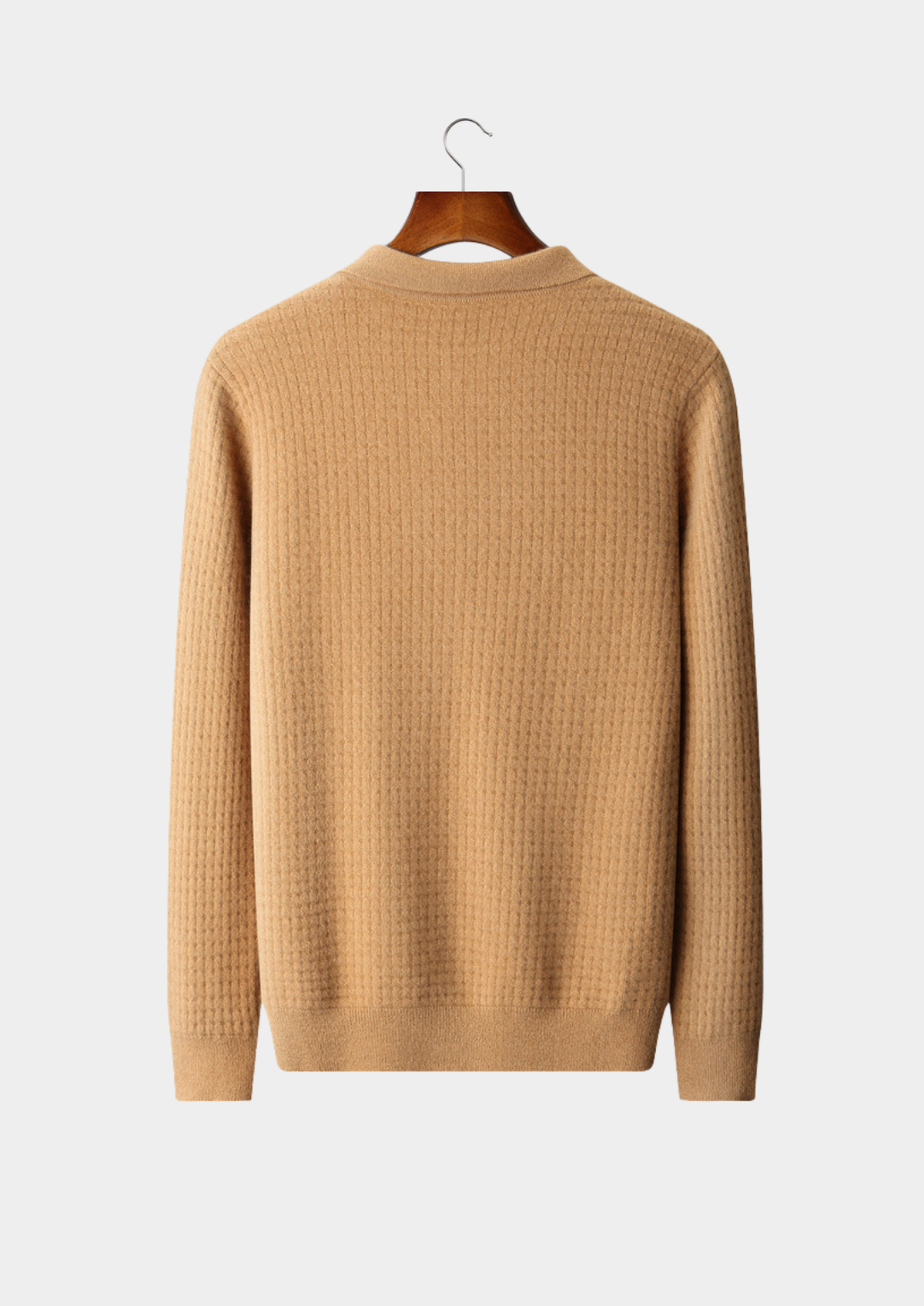Pure Cashmere Caramel Textured Button Cardigan, view 2