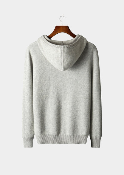 Pure Extra-Fine Merino Wool Quarter-Zip Hoodie, view 13