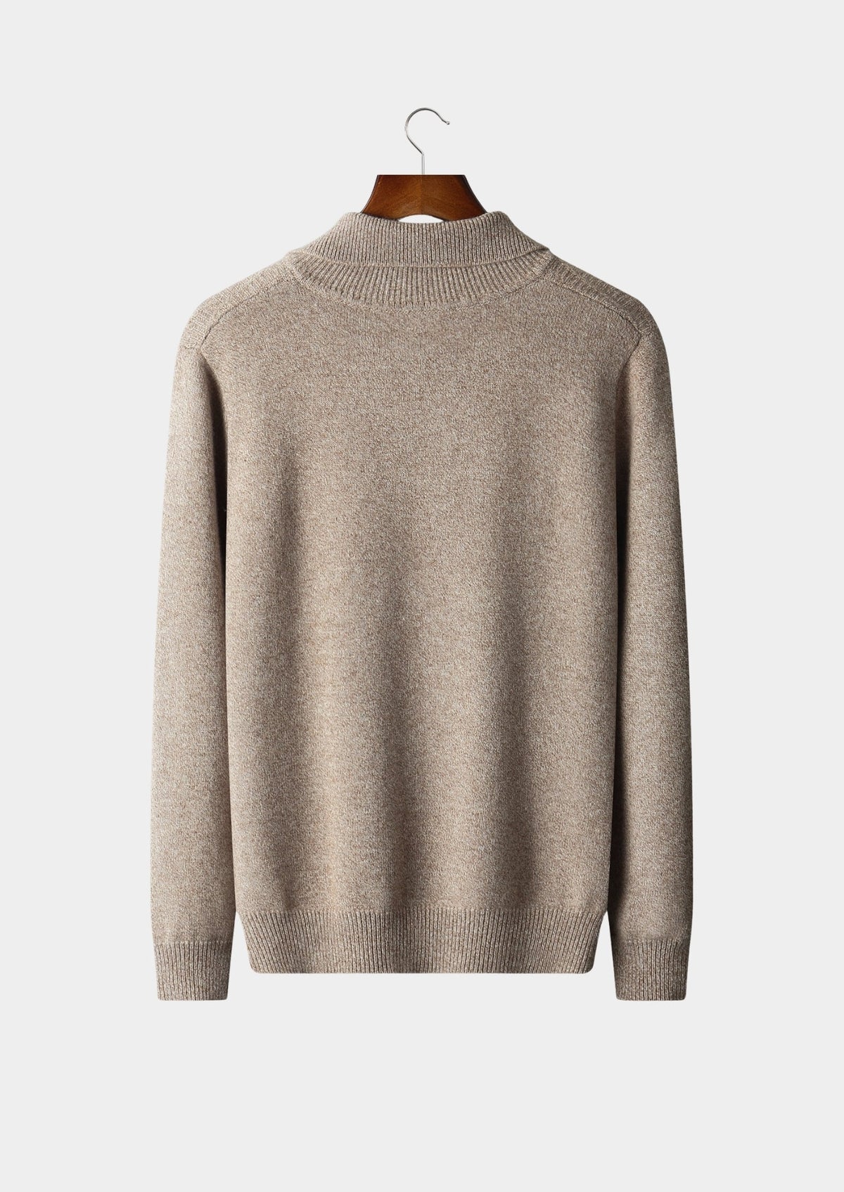 Pure Extra-Fine Merino Wool Textured Funnel Neck Sweater, view 2