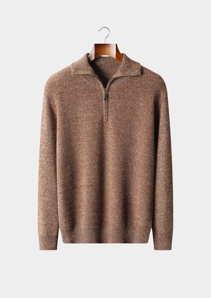 Pure Extra-Fine Merino Wool Textured Funnel Neck Sweater, view 11