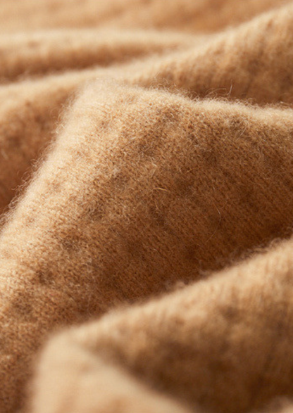 Pure Cashmere Caramel Textured Button Cardigan, view 6