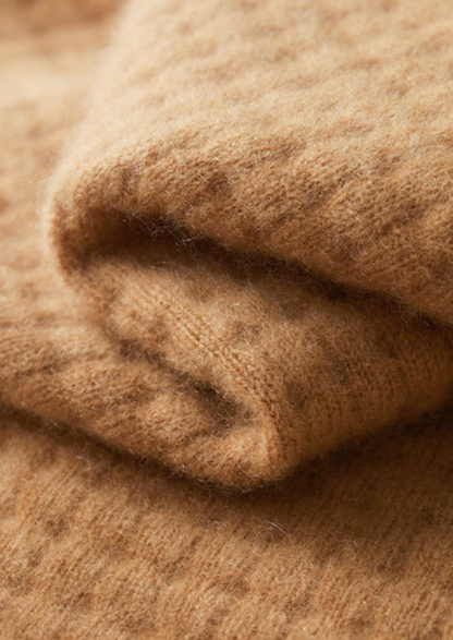 Pure Cashmere Caramel Textured Button Cardigan, view 5