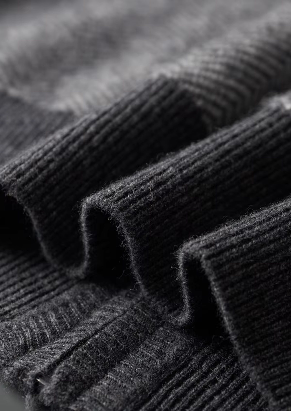 Pure Extra-Fine Merino Wool Gray Herringbone Set, view 7