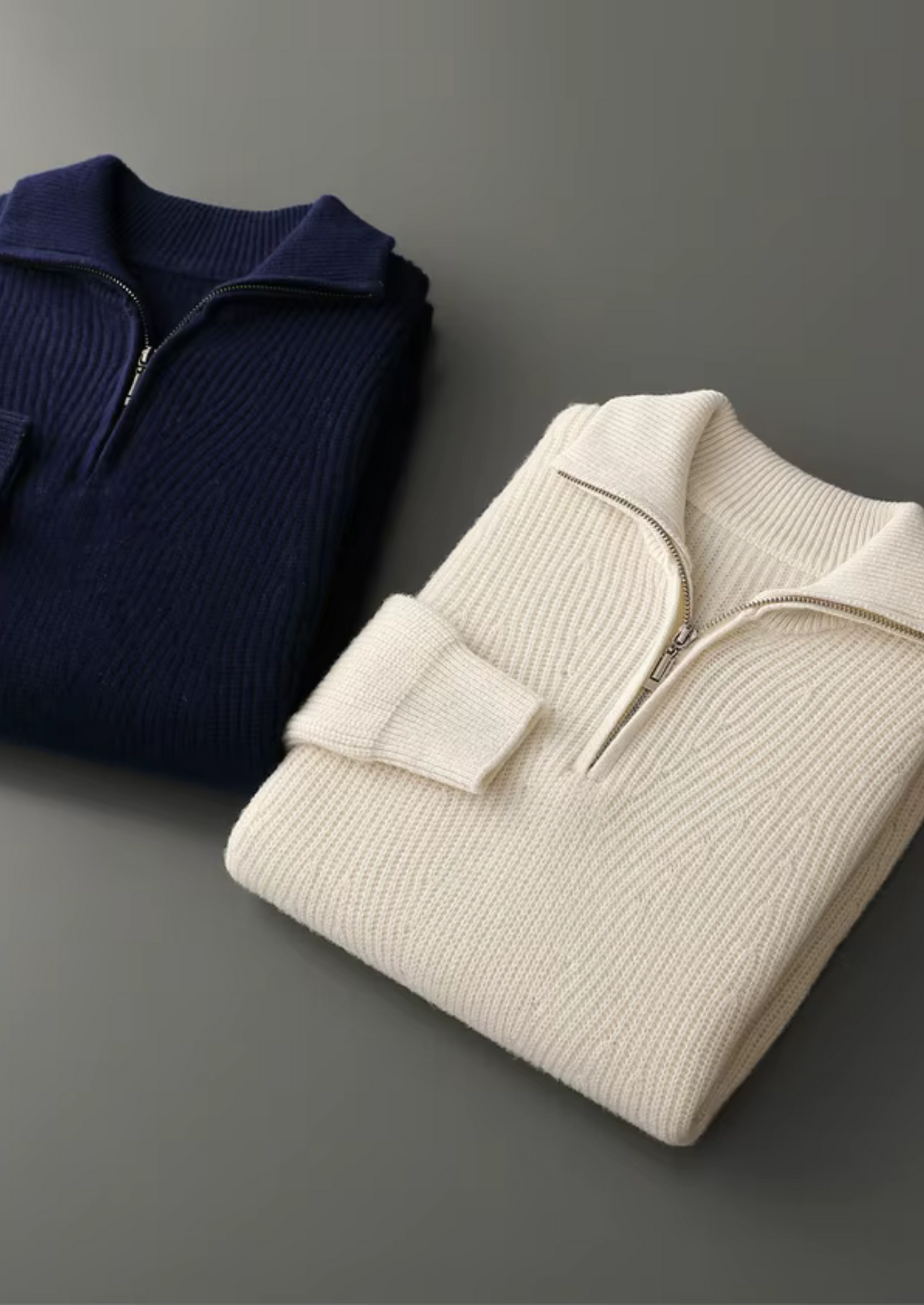 Pure Extra-Fine Merino Wool Ribbed Half-Zip, view 7