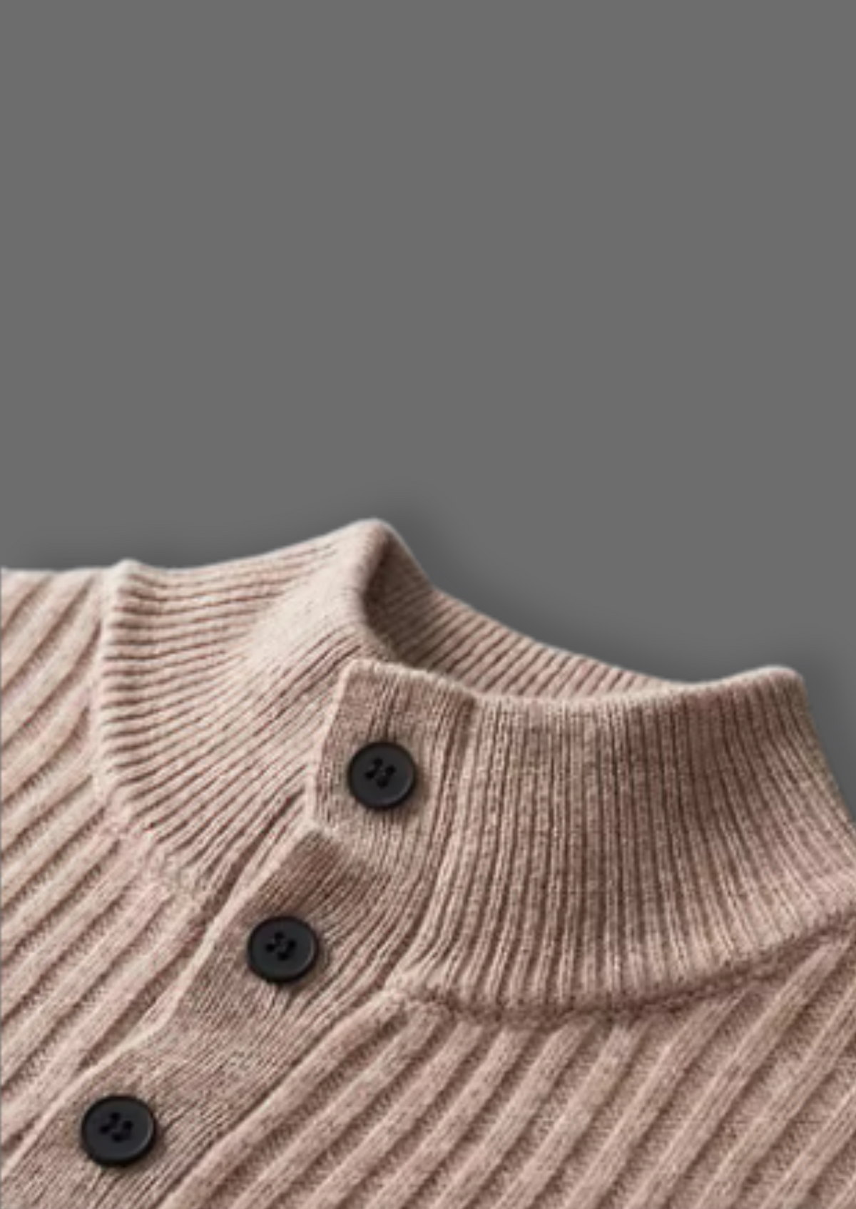 Pure Extra-Fine Merino Wool Ribbed Henley Sweater, view 6