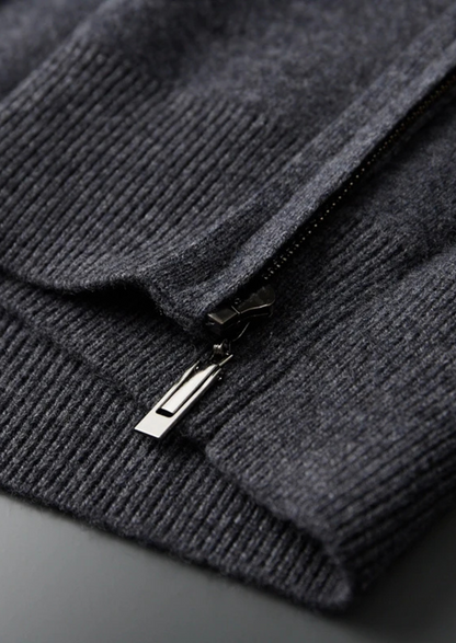 Premium Cashmere Zipper Hoodie, view 6