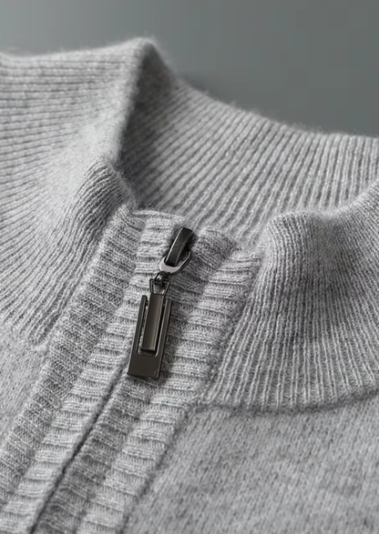 Premium Cashmere Essential Half-Zip Sweater, view 4