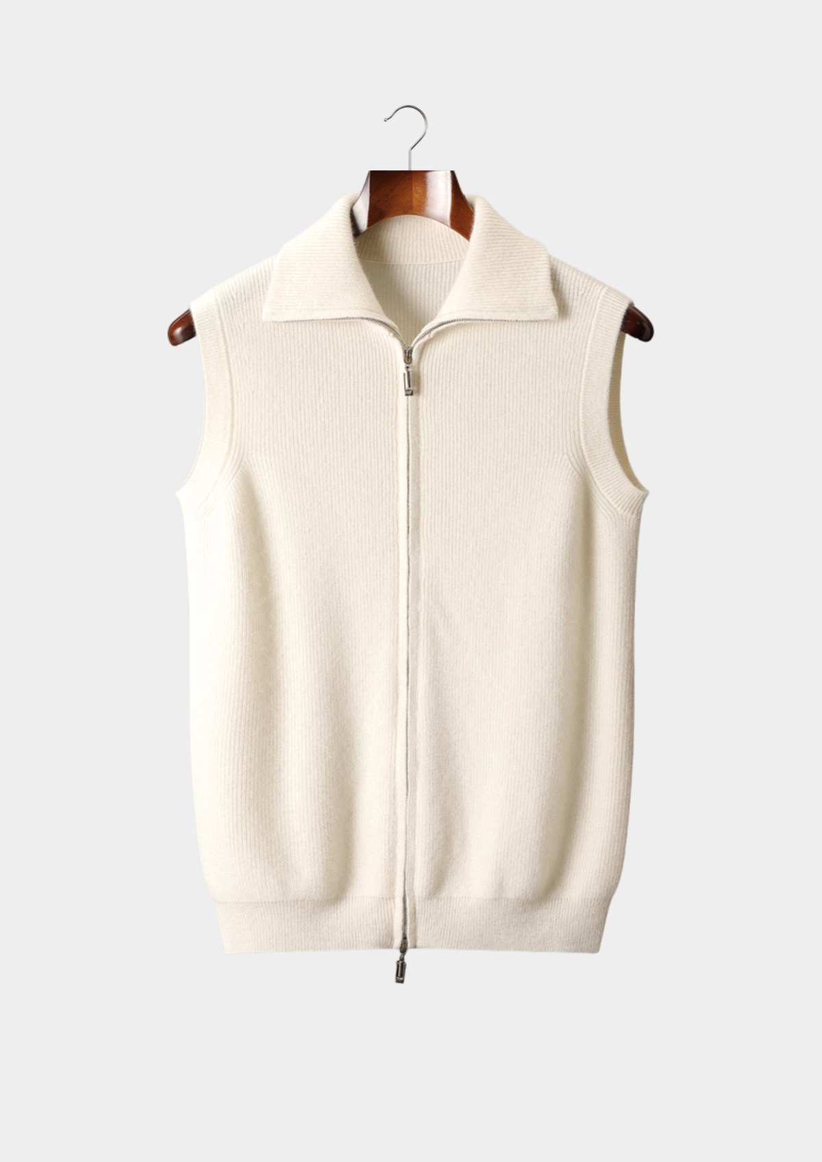 Pure Cashmere Ivory Body Warmer Vest, view 1